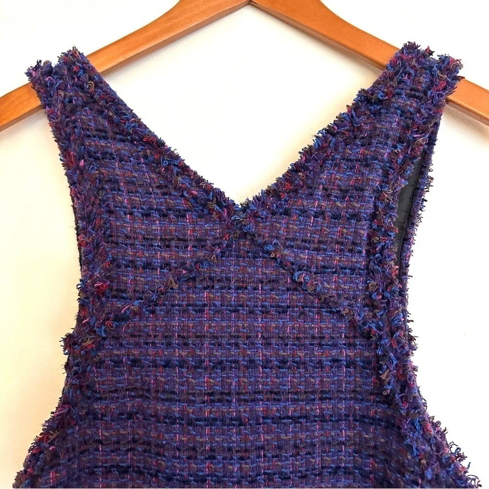 Zara Teen Purple Blue Pink Tweed Jumper Dress Size 11-12